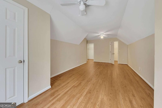 4815 Rapids Cir NW, Acworth, GA 30102 - bonus room with a ceiling fan, light wood finished floors, and lofted ceiling