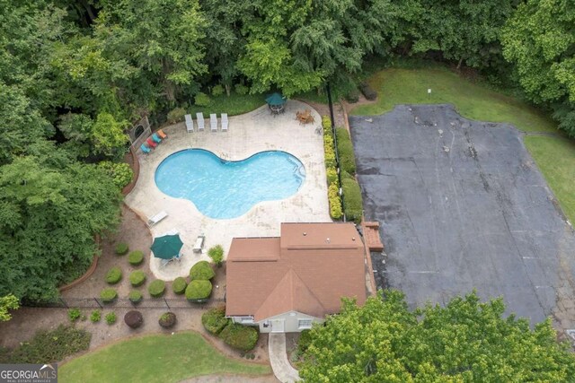 4815 Rapids Cir NW, Acworth, GA 30102 - aerial view of property and surrounding area featuring a pool area