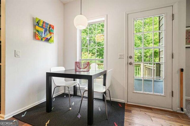 2004 Spicers Ln, Woodstock, GA 30189 - dining space with wood finished floors and baseboards