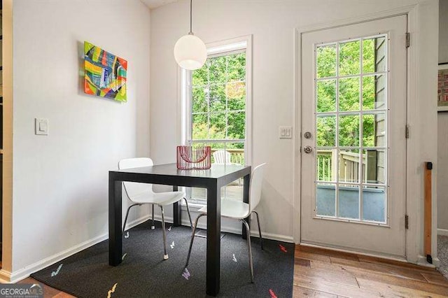 2004 Spicers Ln, Woodstock, GA 30189 - dining space with wood finished floors and baseboards