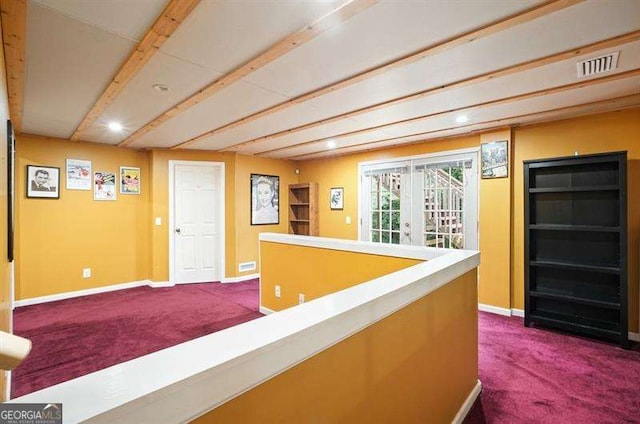 2004 Spicers Ln, Woodstock, GA 30189 - welcome area featuring french doors, recessed lighting, and beamed ceiling