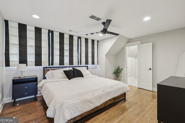 3612 Bill Gardner Pkwy, Locust Grove, GA 30248 - bedroom with wood finished floors, recessed lighting, baseboards, and a ceiling fan