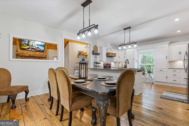 6224 Eagle Ct, Gainesville, GA 30506 - dining room featuring light wood-type flooring and recessed lighting