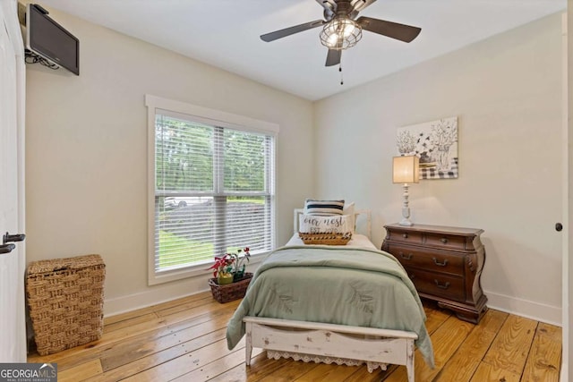 6224 Eagle Ct, Gainesville, GA 30506 - bedroom with light wood-type flooring and a ceiling fan