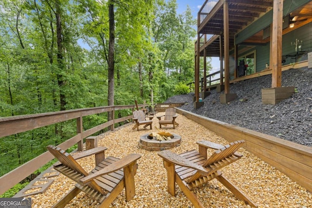 6224 Eagle Ct, Gainesville, GA 30506 - view of patio featuring an outdoor fire pit