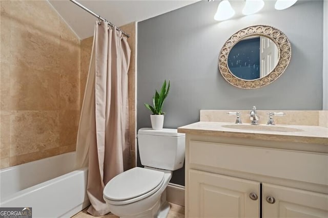 1070 Standard Dr NE, Brookhaven, GA 30319 - bathroom with vanity and shower / bath combo with shower curtain