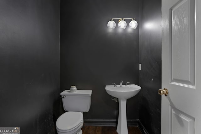 11280 Brookhollow Trl, Alpharetta, GA 30022 - bathroom featuring toilet and wood finished floors