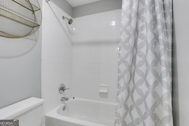 11280 Brookhollow Trl, Alpharetta, GA 30022 - bathroom with shower / tub combo with curtain and toilet