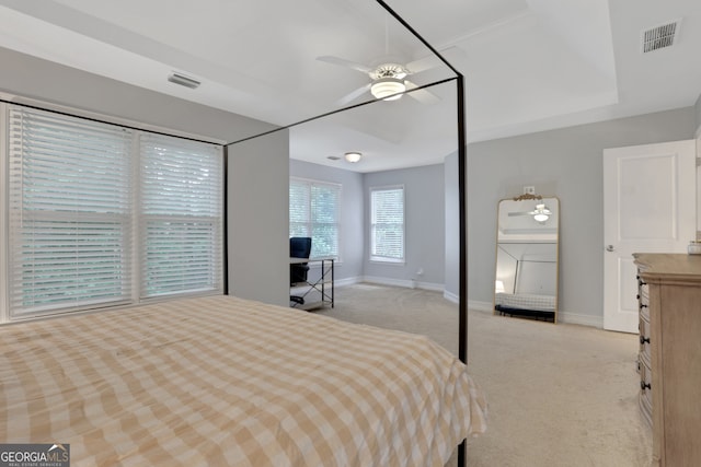11280 Brookhollow Trl, Alpharetta, GA 30022 - bedroom featuring light carpet, ceiling fan, and a desk