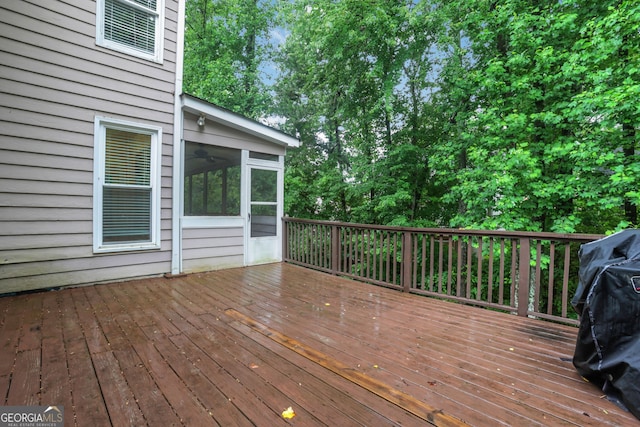 11280 Brookhollow Trl, Alpharetta, GA 30022 - wooden deck with a sunroom and area for grilling