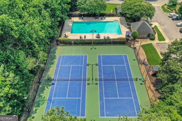 11280 Brookhollow Trl, Alpharetta, GA 30022 - aerial view of a pool area