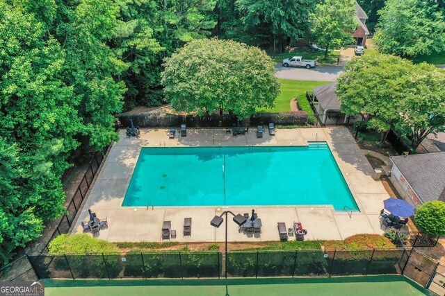 11280 Brookhollow Trl, Alpharetta, GA 30022 - aerial view of a pool area