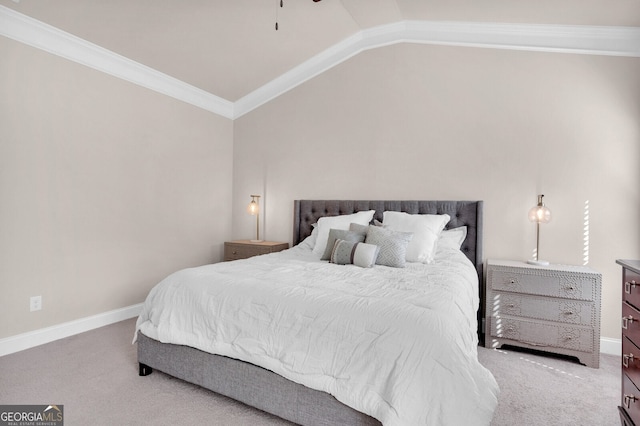 5910 Terrace Bend Way, Peachtree Corners, GA 30092 - bedroom with carpet floors, lofted ceiling, and ornamental molding