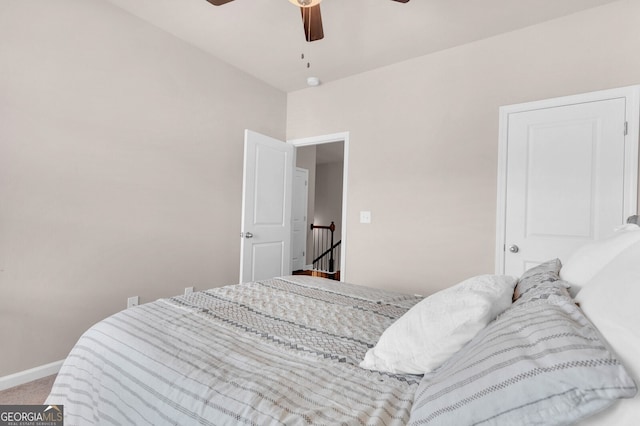 5910 Terrace Bend Way, Peachtree Corners, GA 30092 - bedroom with ceiling fan and carpet flooring