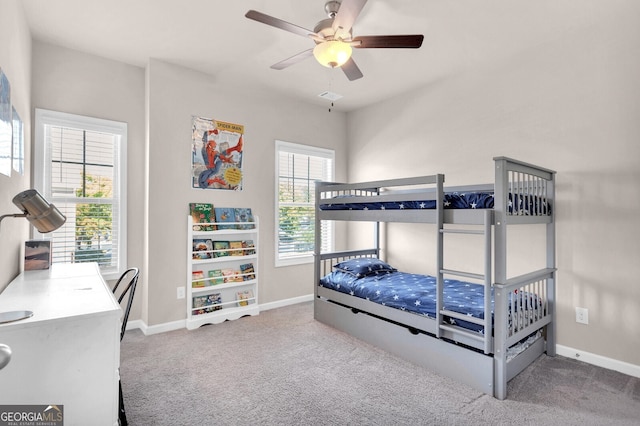 5910 Terrace Bend Way, Peachtree Corners, GA 30092 - carpeted bedroom with ceiling fan and an office area