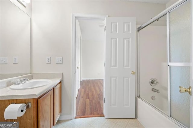 1486 Rogers Crossing Dr, Lithonia, GA 30058 - full bathroom with vanity, combined bath / shower with glass door, and tile patterned floors