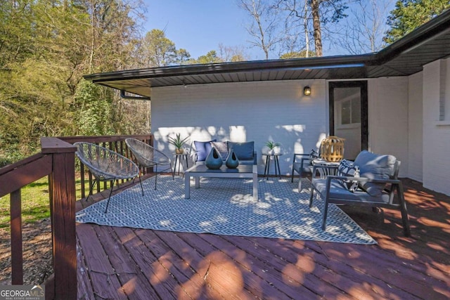 696 Kenilworth Cir, Stone Mountain, GA 30083 - wooden deck featuring an outdoor hangout area