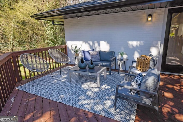 696 Kenilworth Cir, Stone Mountain, GA 30083 - wooden terrace with outdoor lounge area