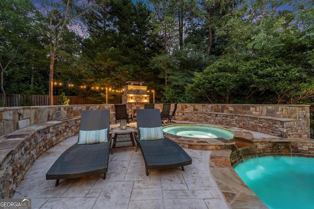979 Pathview Ct, Dacula, GA 30019 - view of patio with an in-ground hot tub