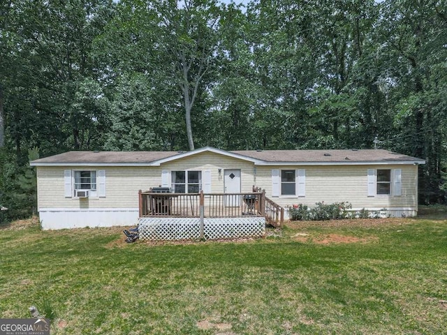 108 Casual Ridge Run, Jasper, GA 30143 - rear view of property featuring a wooden deck, a yard, and cooling unit