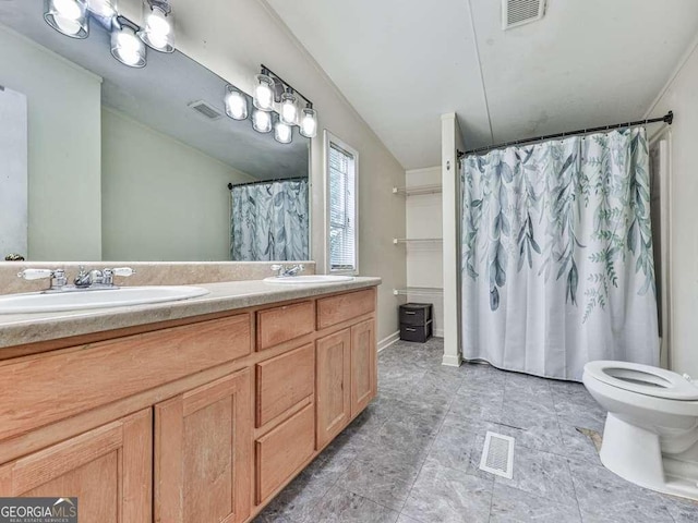 108 Casual Ridge Run, Jasper, GA 30143 - full bathroom featuring double vanity, toilet, and a shower with shower curtain