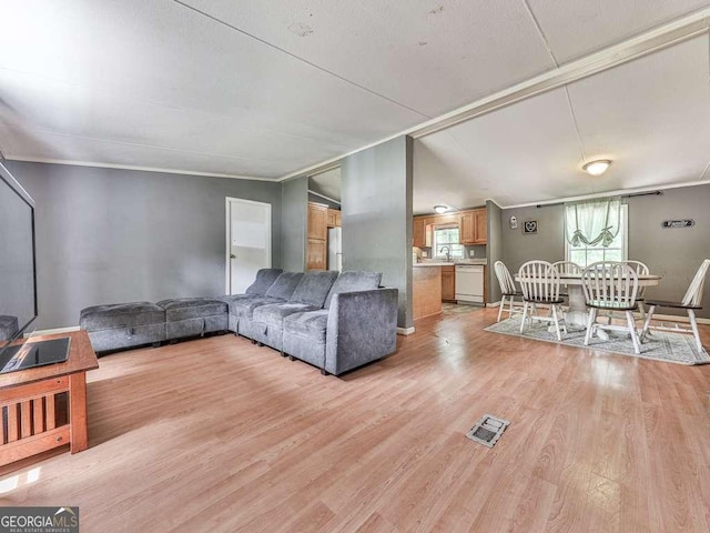 108 Casual Ridge Run, Jasper, GA 30143 - living area with light wood-type flooring and ornamental molding