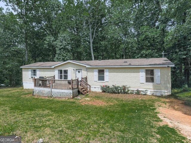 108 Casual Ridge Run, Jasper, GA 30143 - rear view of house with a wooden deck and a yard