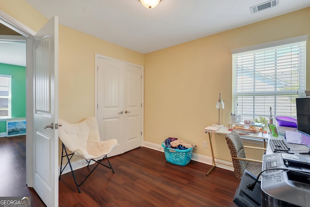17 Sagefield Dr, Ellabell, GA 31308 - office area with dark wood-type flooring and baseboards