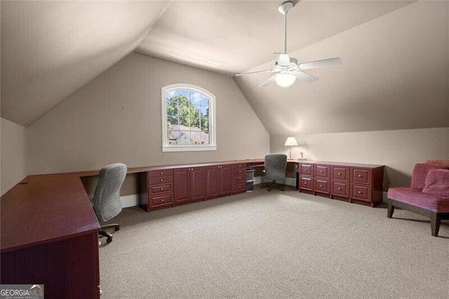 1860 Hill Chase, Alpharetta, GA 30022 - office space with light carpet, vaulted ceiling, and ceiling fan