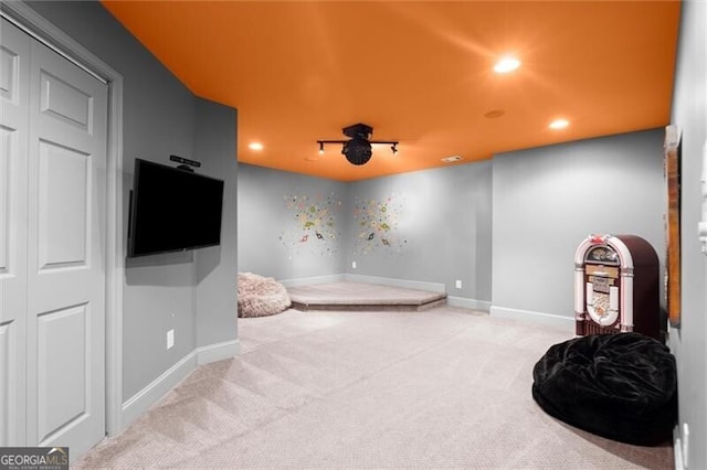 1860 Hill Chase, Alpharetta, GA 30022 - game room with carpet, recessed lighting, and baseboards