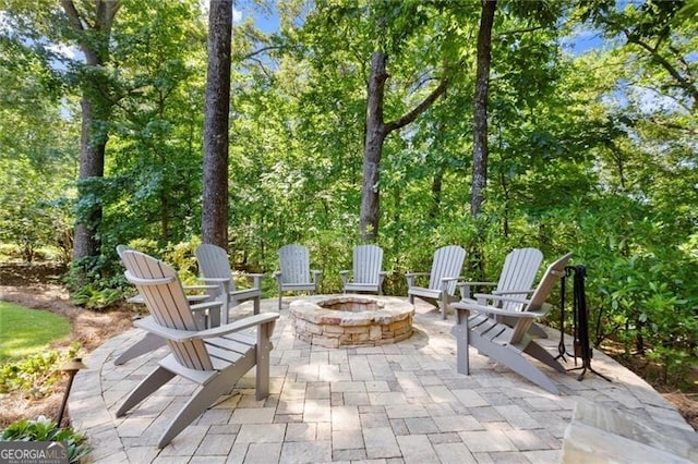 1860 Hill Chase, Alpharetta, GA 30022 - view of patio with a fire pit