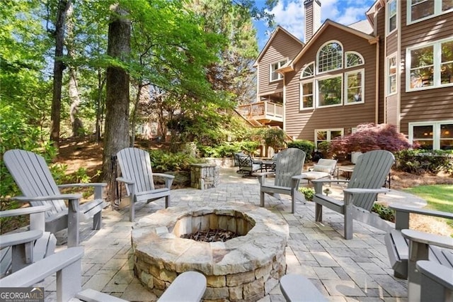 1860 Hill Chase, Alpharetta, GA 30022 - view of patio with an outdoor fire pit