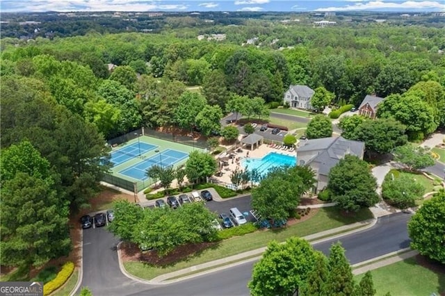 1860 Hill Chase, Alpharetta, GA 30022 - drone / aerial view of a forest and a pool