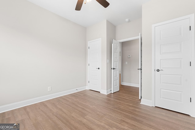 488 Nandina Ct, Warner Robins, GA 31088 - unfurnished bedroom featuring light wood finished floors and ceiling fan