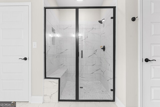 488 Nandina Ct, Warner Robins, GA 31088 - full bath with a marble finish shower and marble finish floors