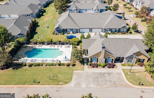 488 Nandina Ct, Warner Robins, GA 31088 - aerial view of residential area with a pool area