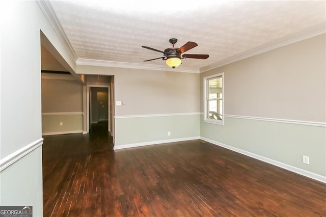 5798 Salem Rd, Covington, GA 30016 - unfurnished room featuring wood finished floors, a ceiling fan, baseboards, and ornamental molding