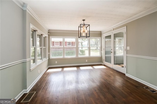 5798 Salem Rd, Covington, GA 30016 - unfurnished sunroom with french doors and a chandelier