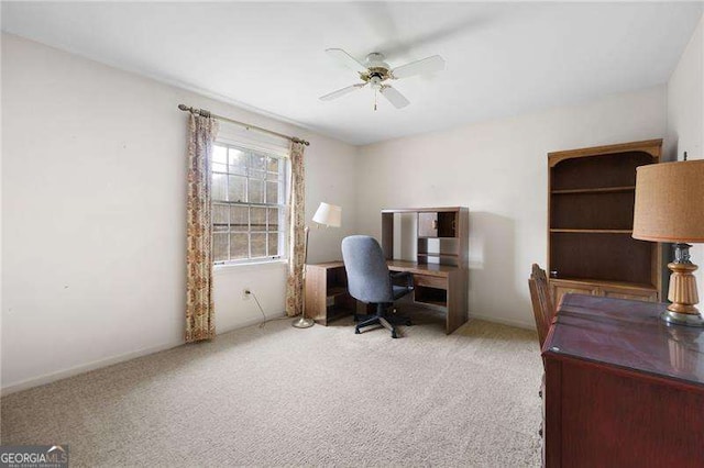 3589 Stone Ridge Trl, Douglasville, GA 30134 - carpeted office featuring ceiling fan
