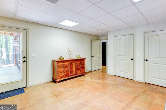 496 Cedar Valley Dr, Wedowee, AL 36278 - bedroom with a paneled ceiling, access to exterior, and two closets