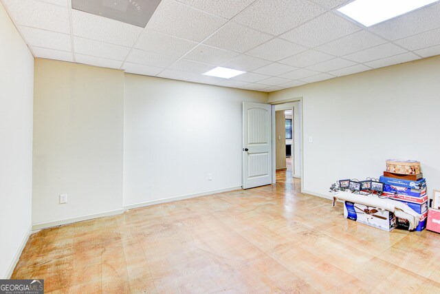 496 Cedar Valley Dr, Wedowee, AL 36278 - empty room with a drop ceiling and baseboards