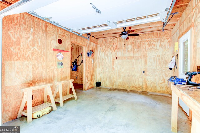 496 Cedar Valley Dr, Wedowee, AL 36278 - garage featuring ceiling fan