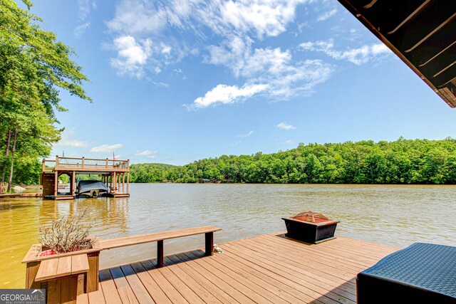 496 Cedar Valley Dr, Wedowee, AL 36278 - dock with a water view and a view of trees