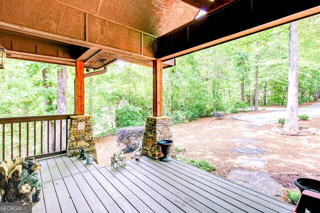 496 Cedar Valley Dr, Wedowee, AL 36278 - view of wooden porch