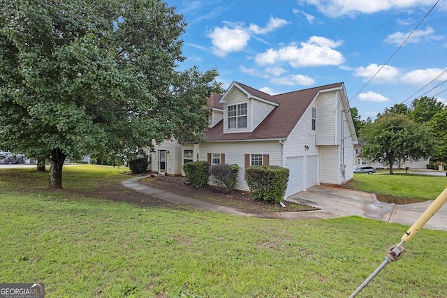 3885 Riverview Chase Blf, Ellenwood, GA 30294 - view of property exterior featuring driveway, a yard, and roof with shingles