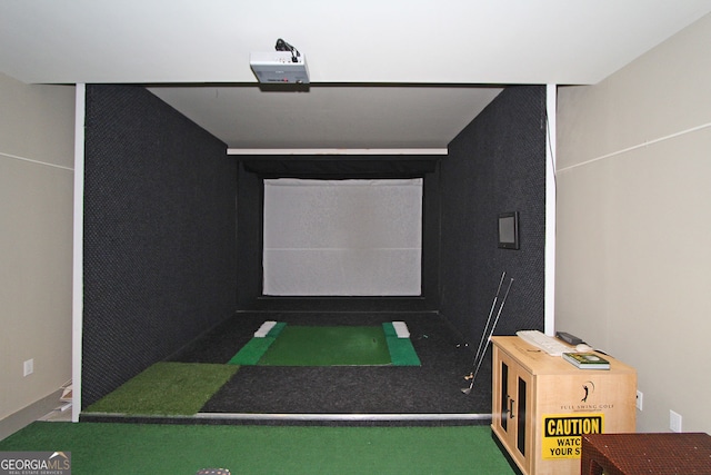 4561 Olde Perimeter Way Unit 608, Dunwoody, GA 30346 - rec room featuring golf simulator and carpet flooring