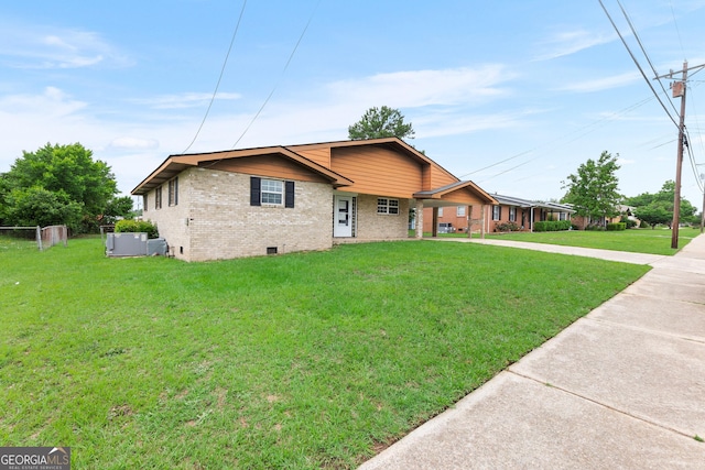 202 Kimberly Rd, Warner Robins, GA 31088 - view of front of property featuring brick siding, a front lawn, and crawl space