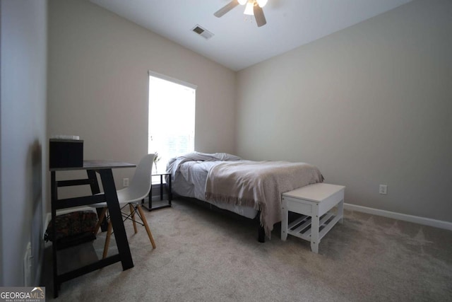 262 Devynwood Ln, Dallas, GA 30157 - bedroom with light carpet and a ceiling fan