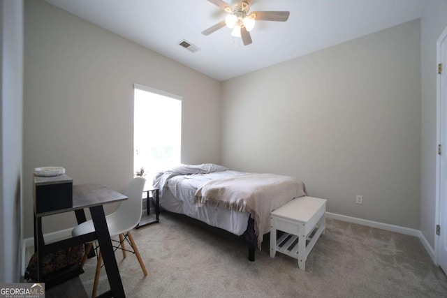 262 Devynwood Ln, Dallas, GA 30157 - bedroom with light colored carpet and ceiling fan