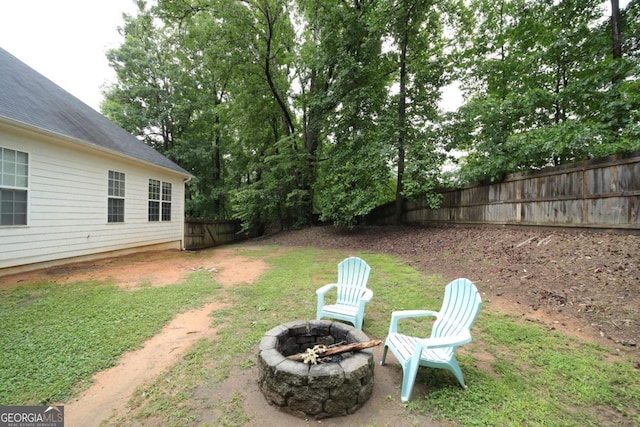 262 Devynwood Ln, Dallas, GA 30157 - view of yard with an outdoor fire pit